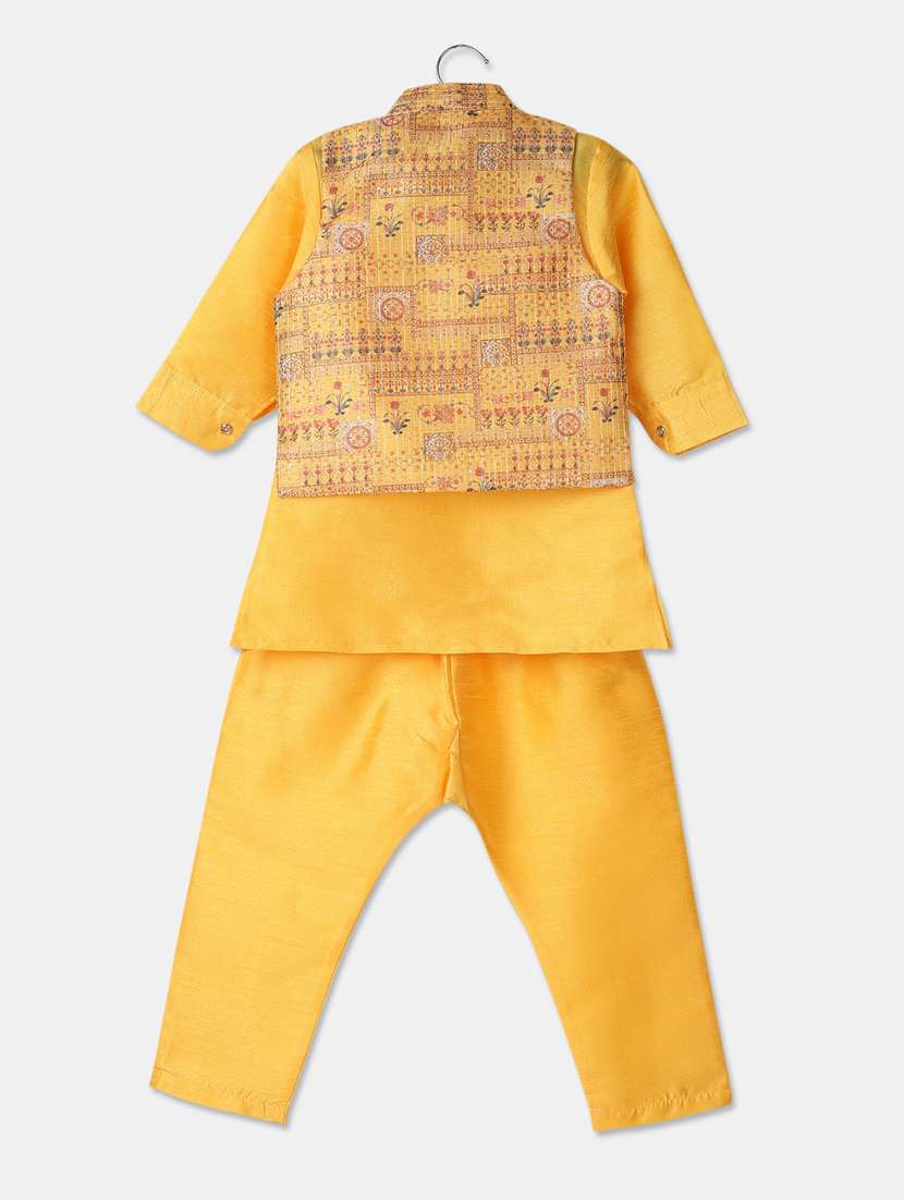 boys printed mandarin neck ethnic wear set - 21236258 -  Standard Image - 1