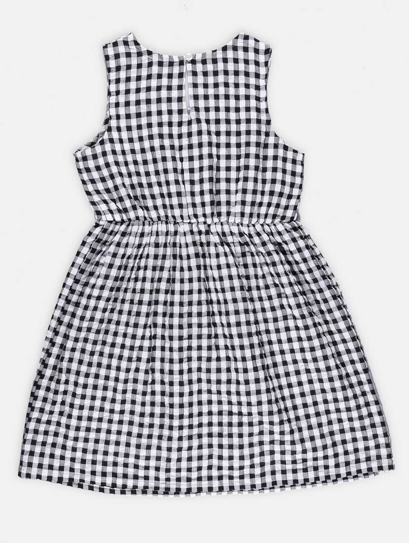 girls black checkered cotton frock - 21236448 -  Standard Image - 1