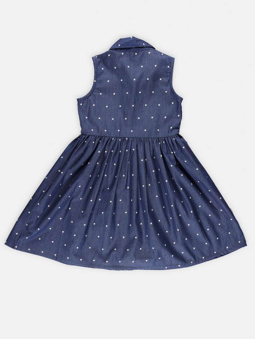 blue printed denim frock - 21236449 -  Standard Image - 1