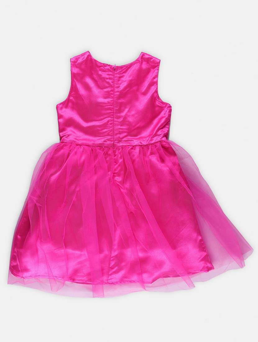 pink solid flare frock - 21236450 - Standard Image - 1