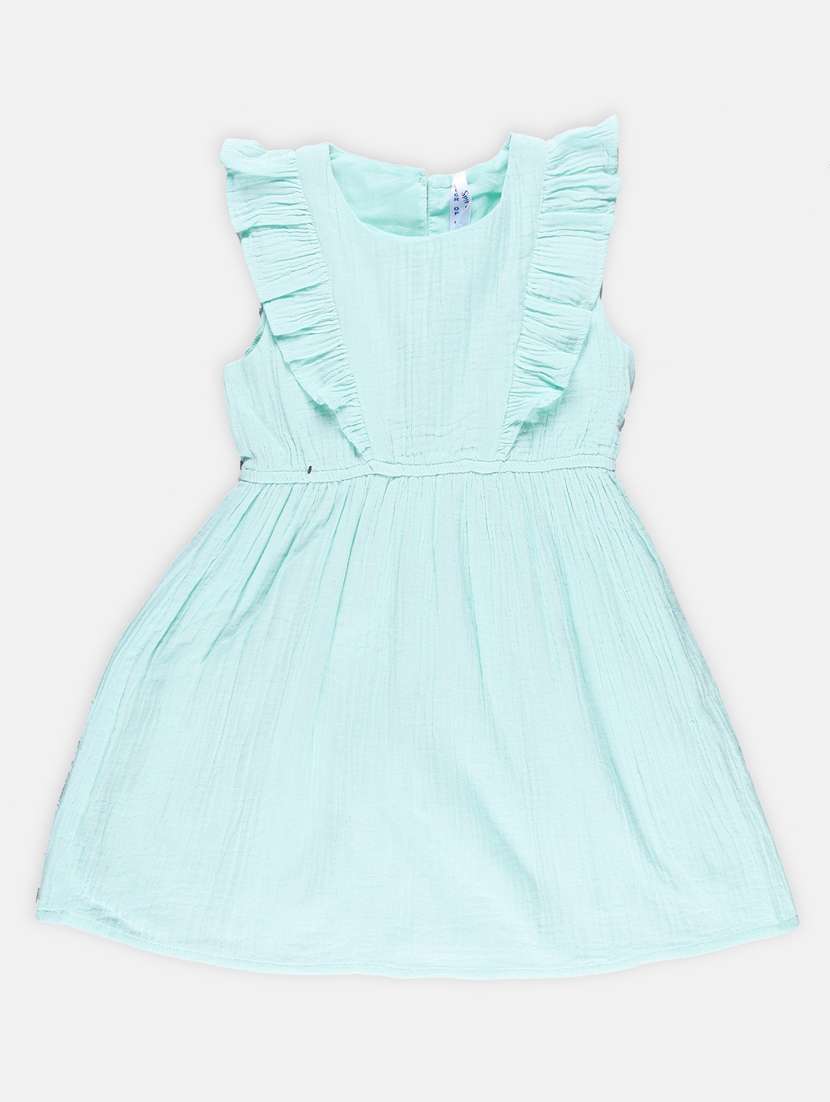 girls light blue cotton frock