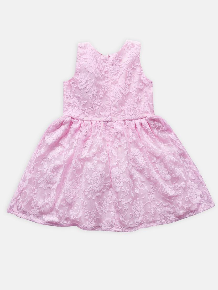 pink self design frock - 21236455 - Standard Image - 1