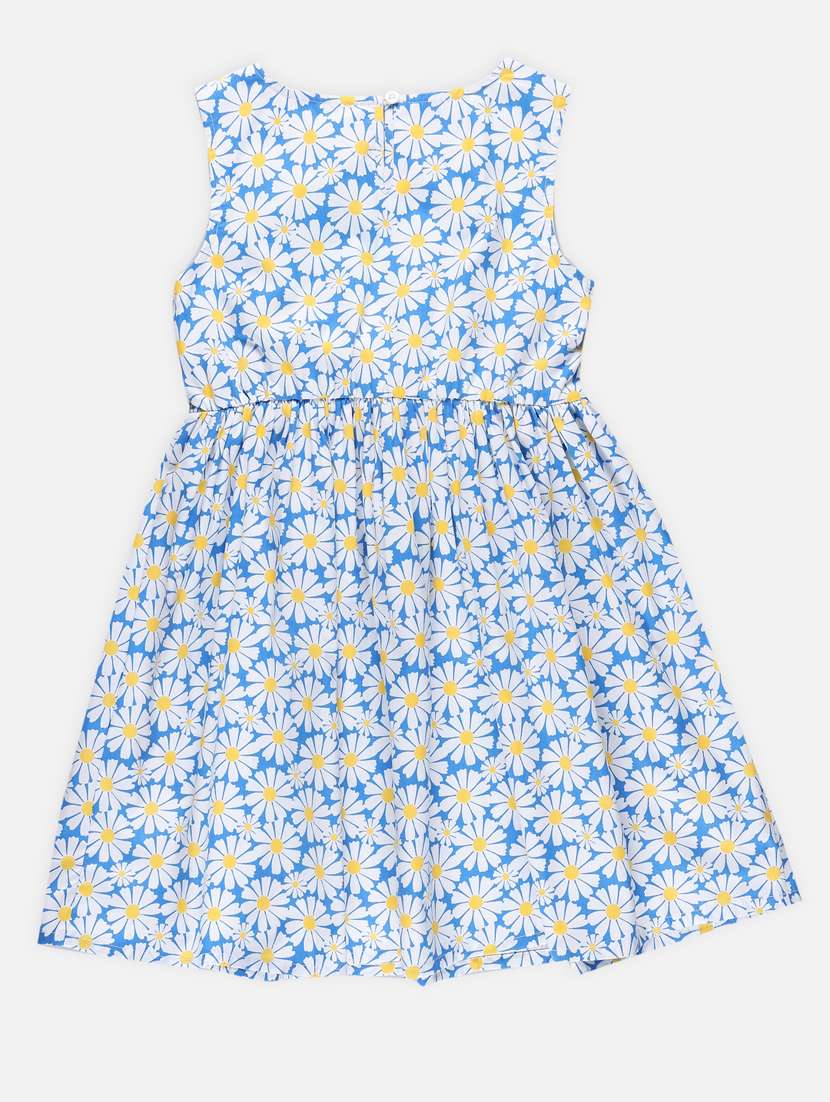 girls blue floral cotton frock - 21236458 -  Standard Image - 1