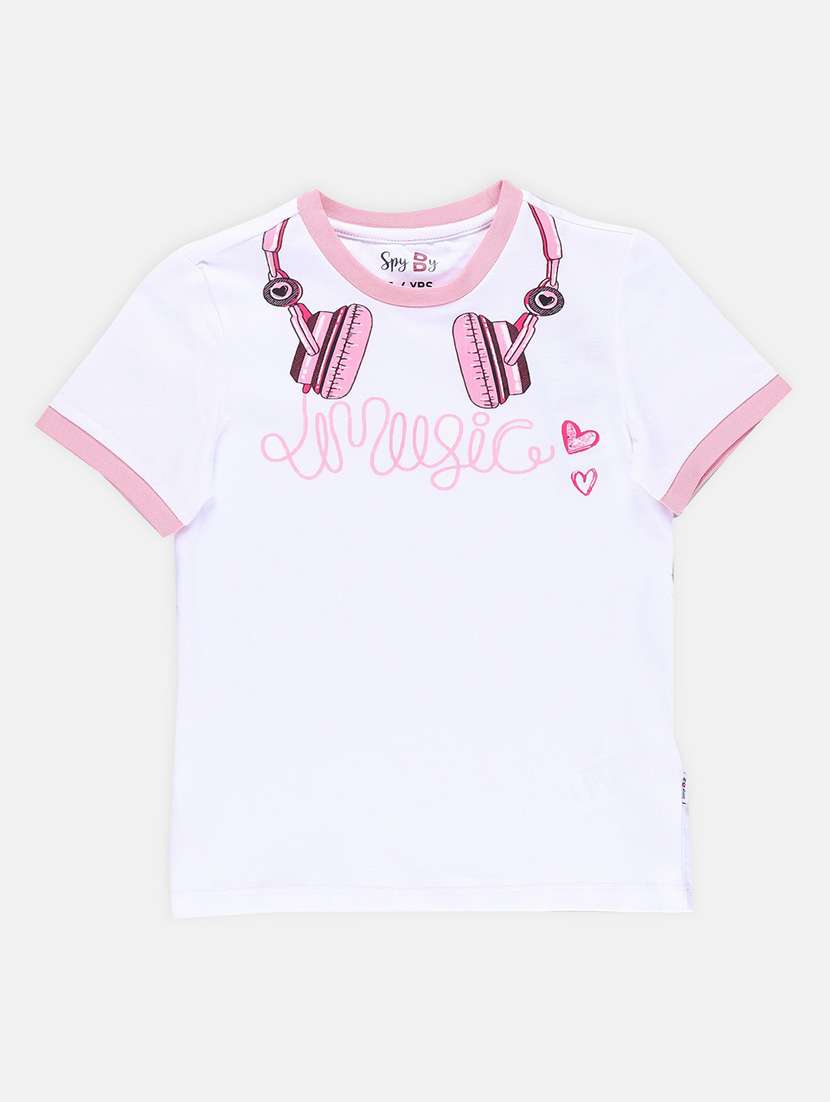 girl printed short sleeves tee