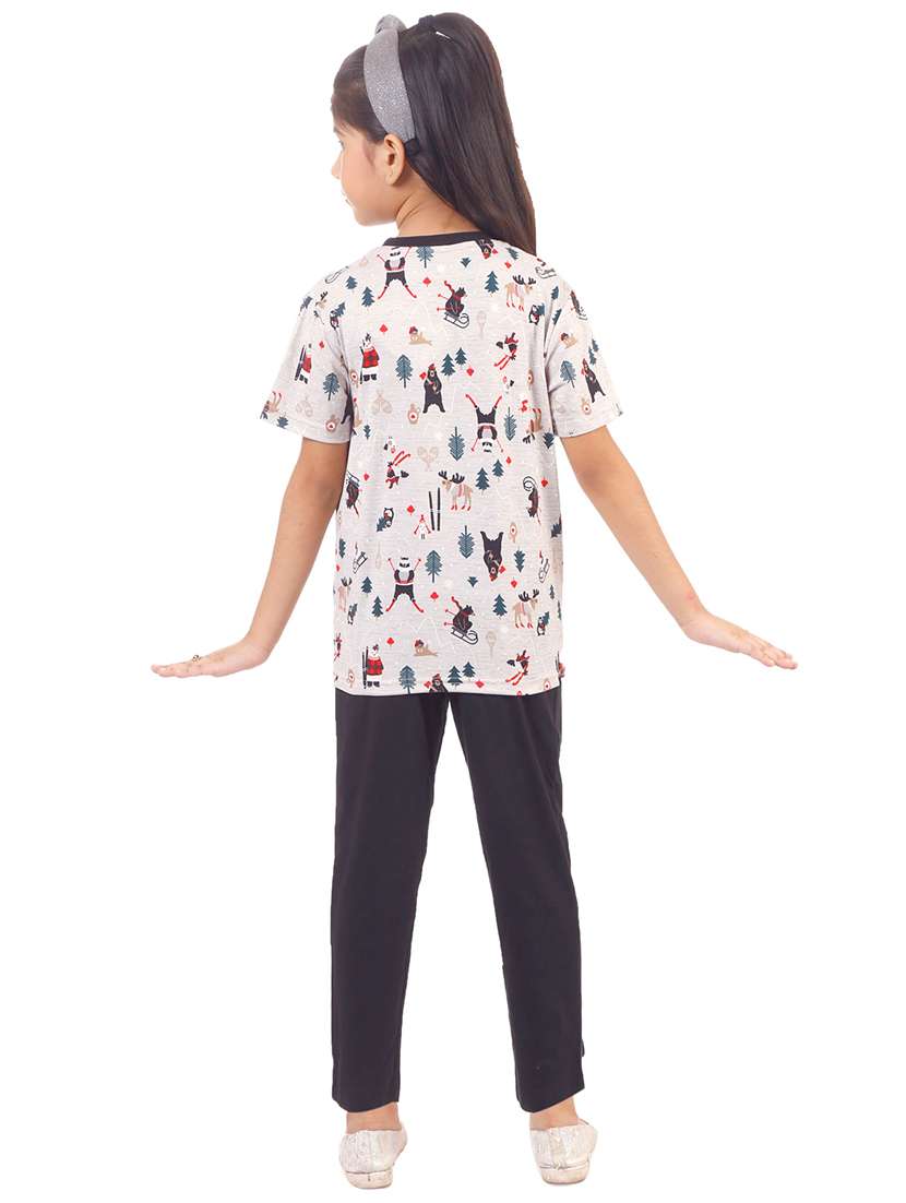 girls cotton pyjama nightwear set - 21237080 -  Standard Image - 1