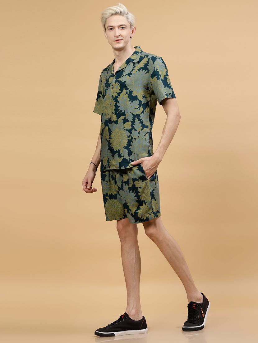 men printed rayon co-ord set - 21237096 - Standard Image - 1