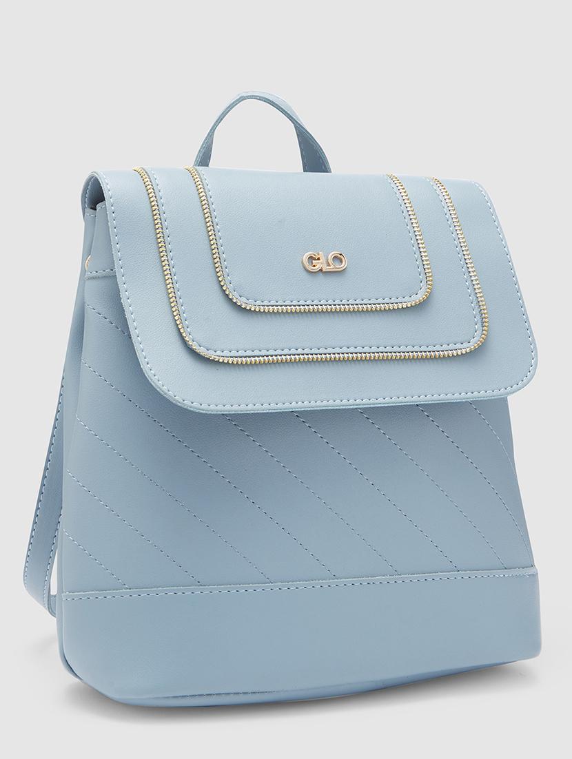 women blue leatherette (pu) fashion backpack - 21237167 - Standard Image - 4