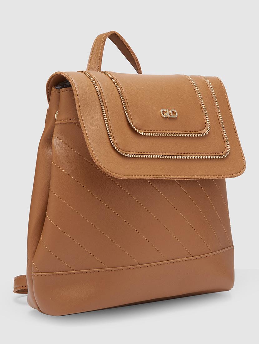 women tan leatherette (pu) fashion backpack - 21237168 - Standard Image - 4