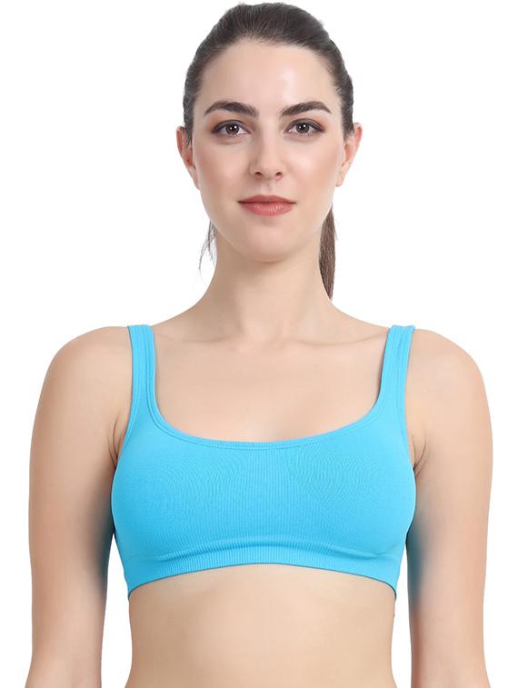 light blue polyester sports bra - 21237204 -  Zoom Image - 0