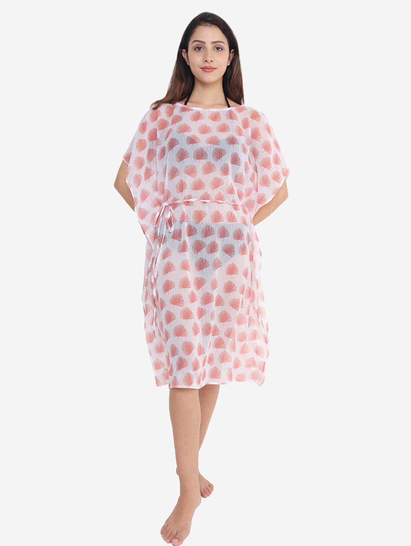 white polyester maxi kaftan - 21237285 - Zoom Image - 0