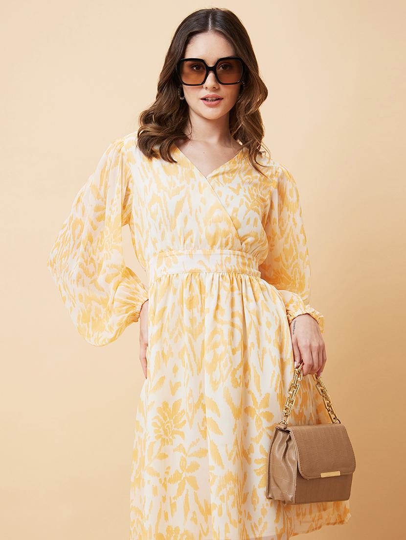 off white polyester fit & flare dress - 21237420 - Standard Image - 4