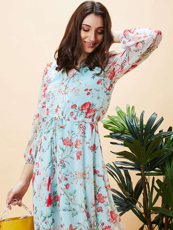 green polyester a-line dress - 21237429 - Standard Image - 4