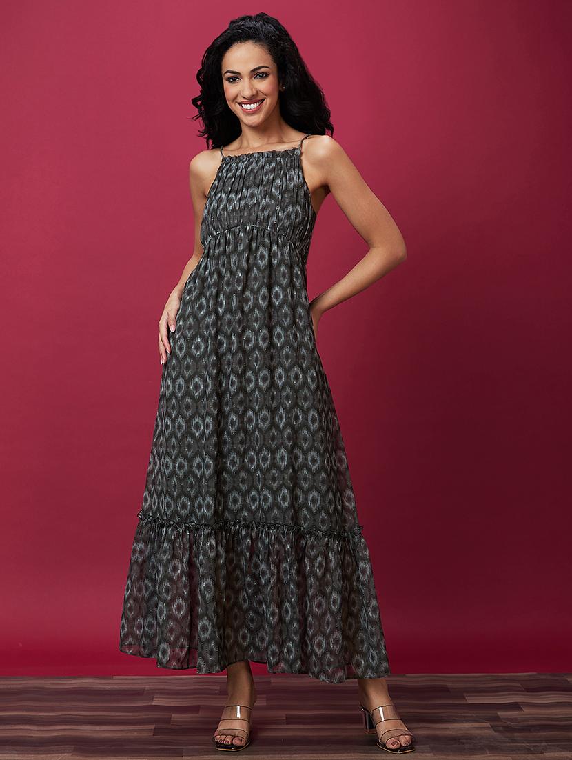 dark grey polyester a-line dress - 21237459 - Standard Image - 1