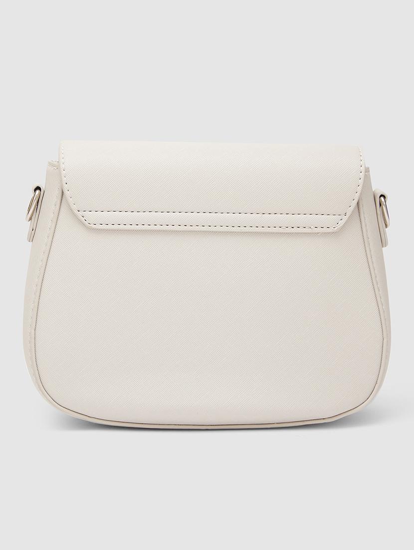 globus women ivory solid vegan leather sling bag - 21237573 - Standard Image - 1
