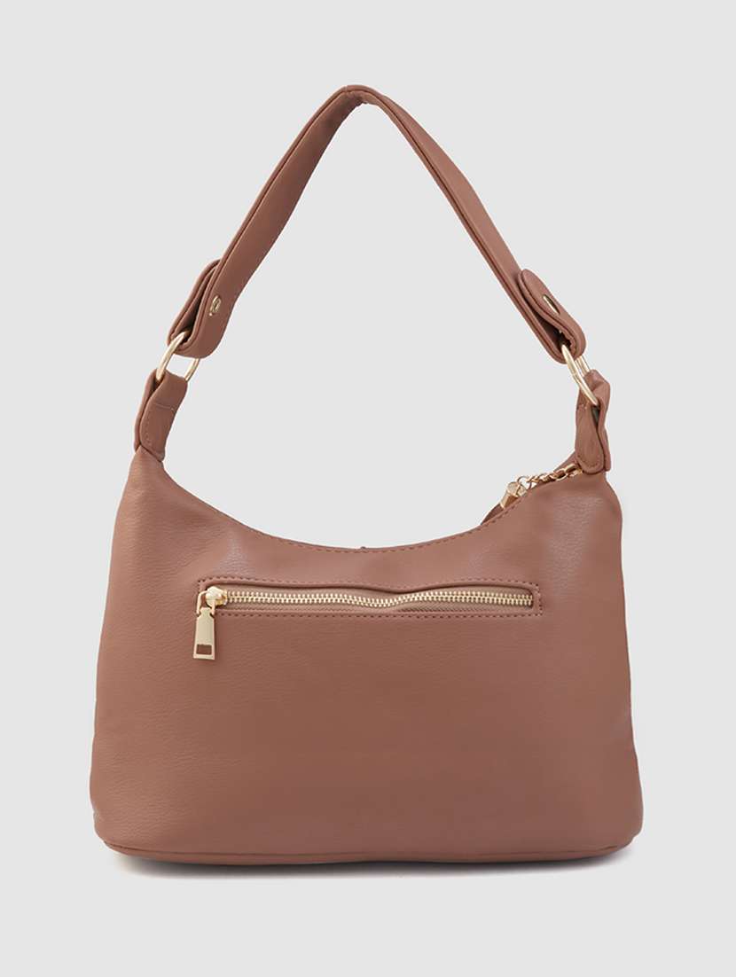 women taupe leatherette (pu) handbag - 21237581 -  Standard Image - 1