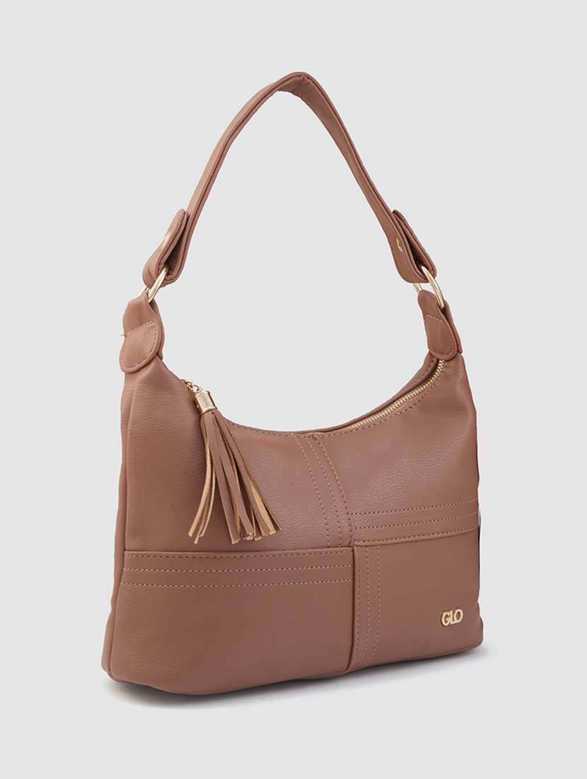 women taupe leatherette (pu) handbag - 21237581 -  Standard Image - 4