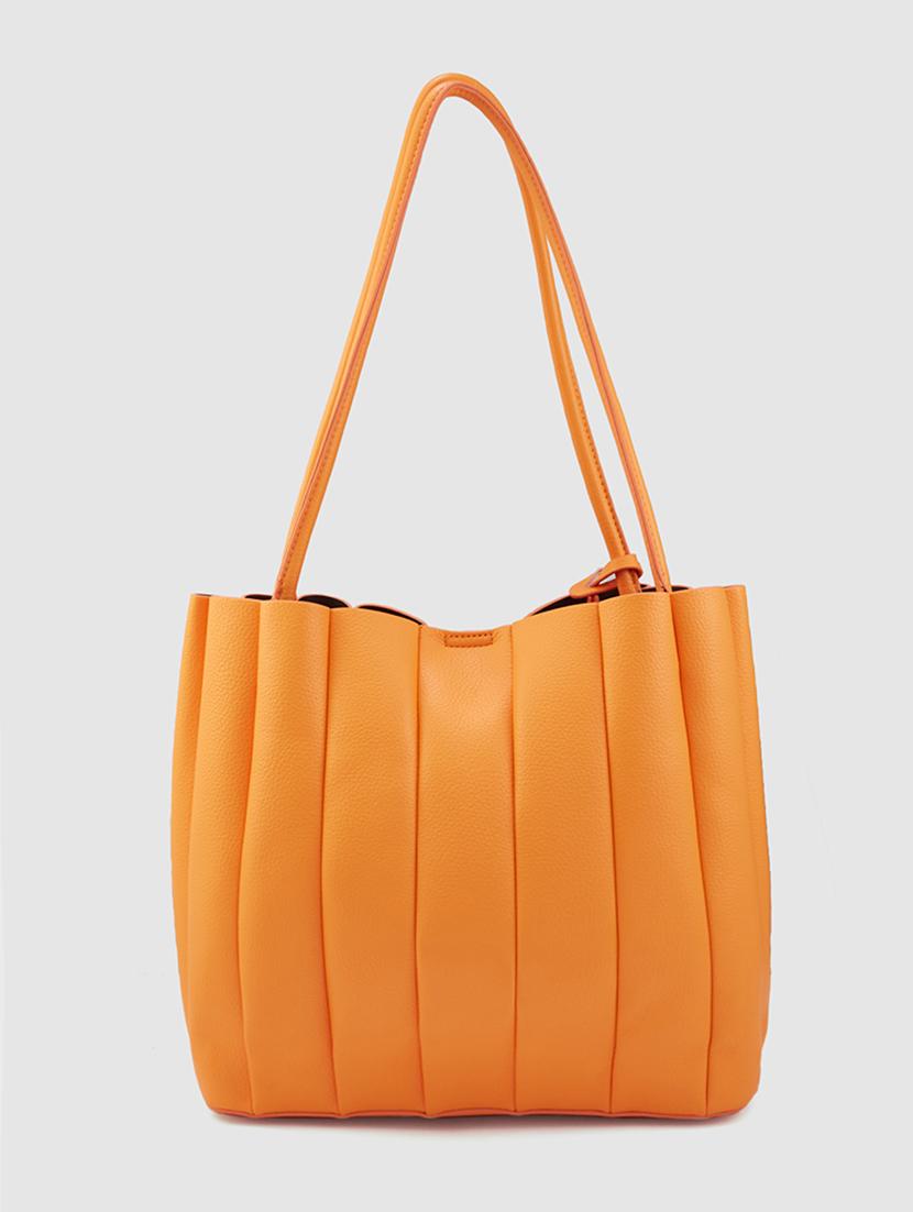 women orange leatherette (pu) handbag - 21237585 -  Standard Image - 1
