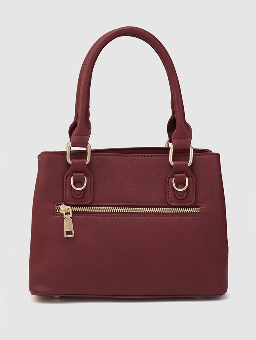 women maroon leatherette (pu) handbag - 21237586 -  Standard Image - 1