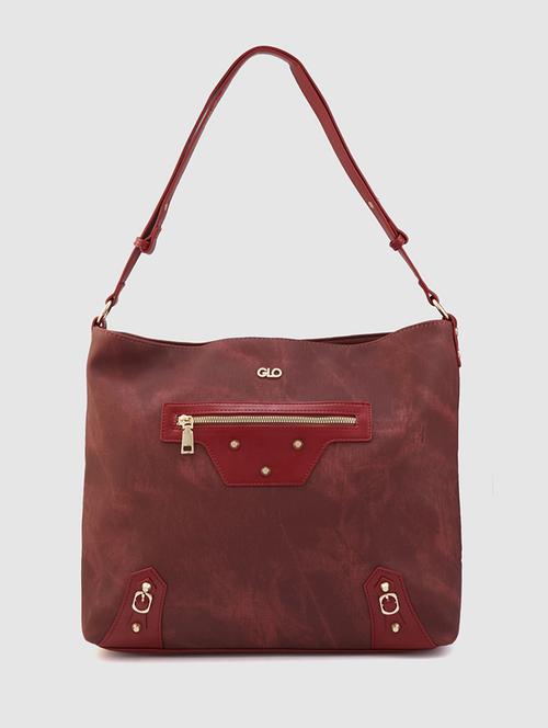 women maroon leatherette (pu) handbag - 21237587 -  Standard Image - 0