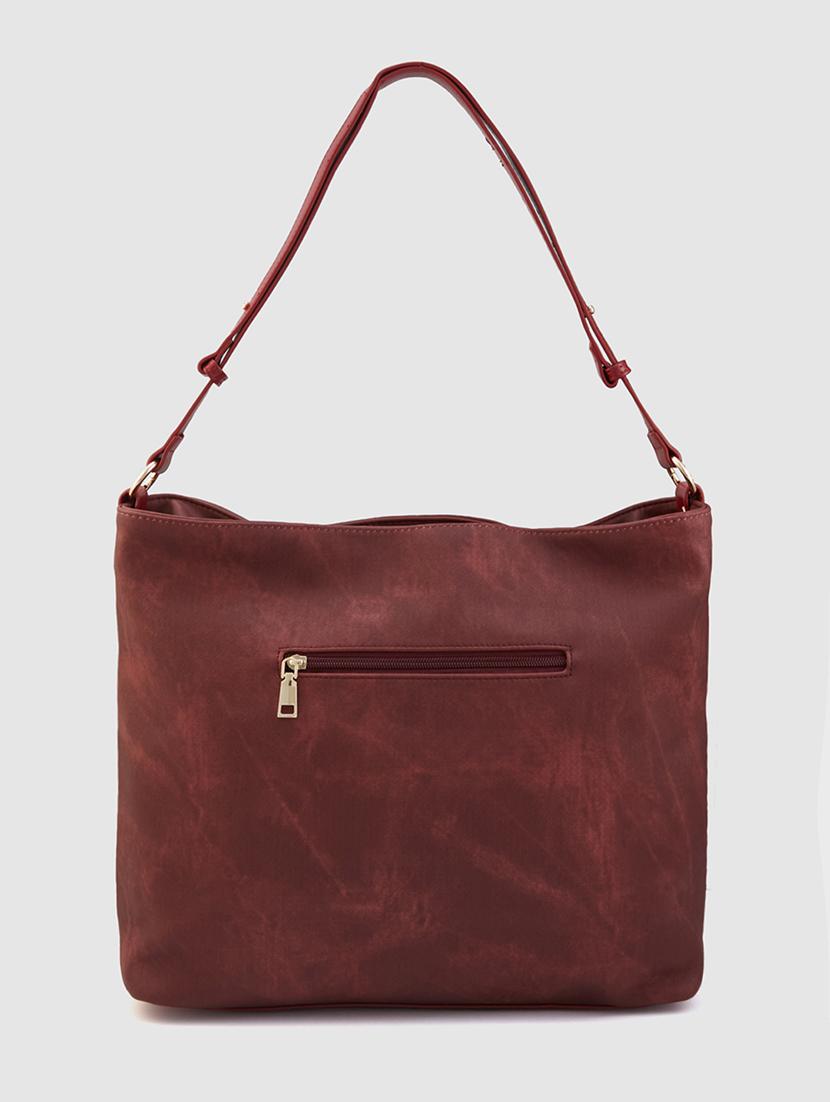 women maroon leatherette (pu) handbag - 21237587 -  Standard Image - 1