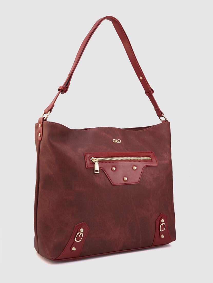 women maroon leatherette (pu) handbag - 21237587 - Standard Image - 4