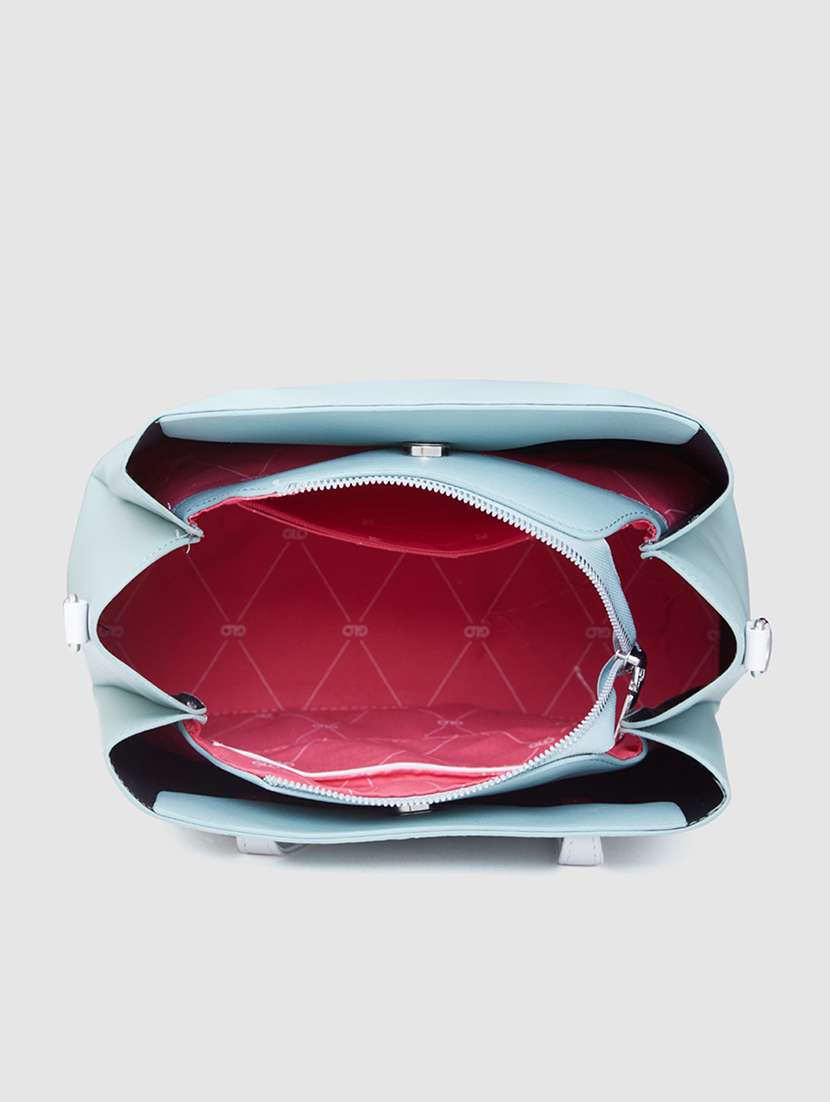 Women Blue Leatherette (Pu) Handbag