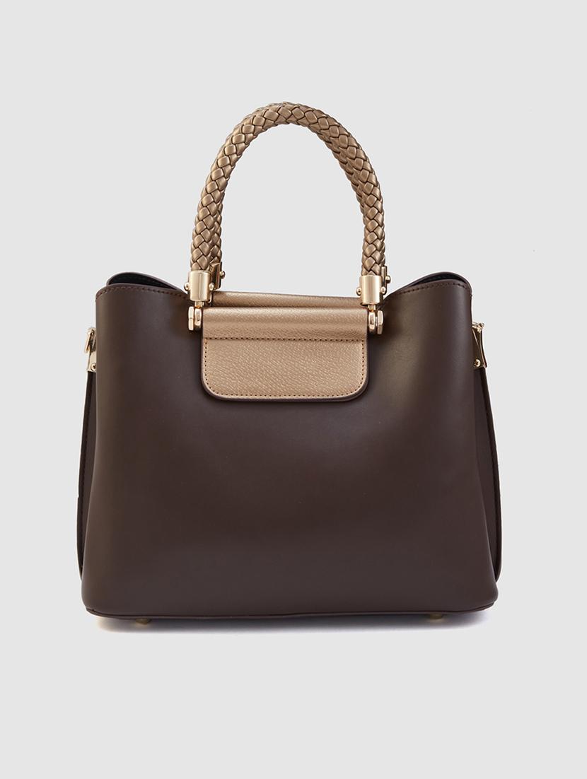women brown leatherette (pu) handbag - 21237591 -  Standard Image - 1