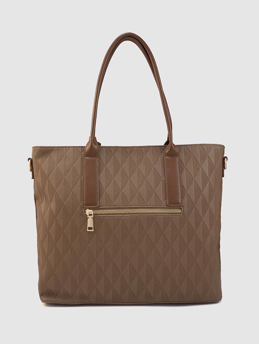 women brown leatherette (pu) handbag - 21237594 - Standard Image - 1