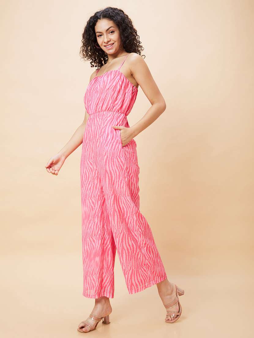 pink printed full leg jumpsuit - 21237732 -  Standard Image - 1