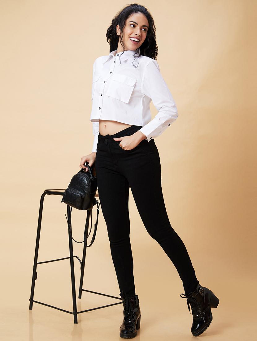 white cotton shirt top - 21237827 - Standard Image - 4