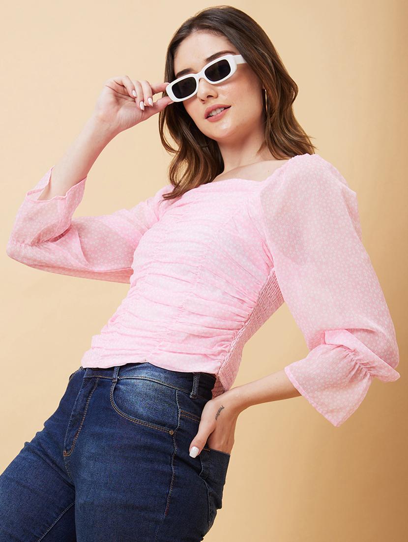 pink polyester regular top - 21237831 - Standard Image - 1