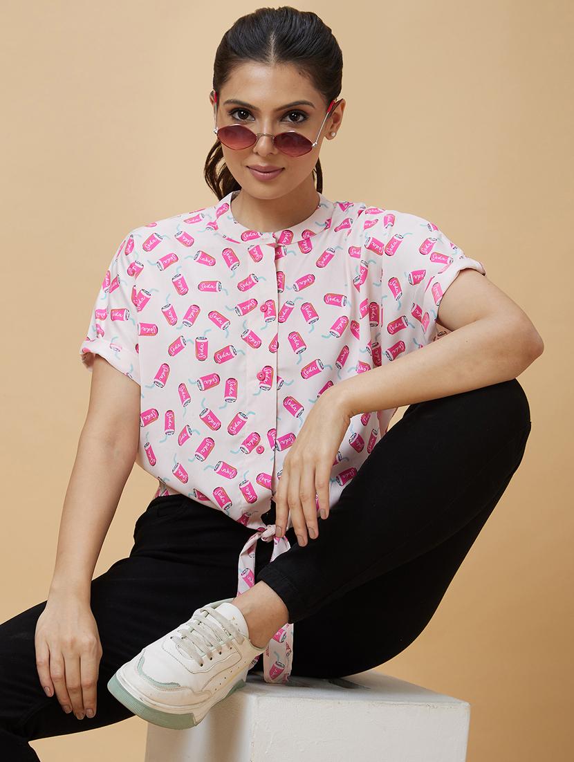 pink polyester regular top - 21237864 - Standard Image - 4