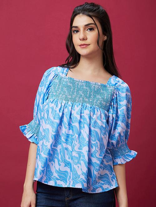 blue viscose regular top - 21237869 - Standard Image - 0