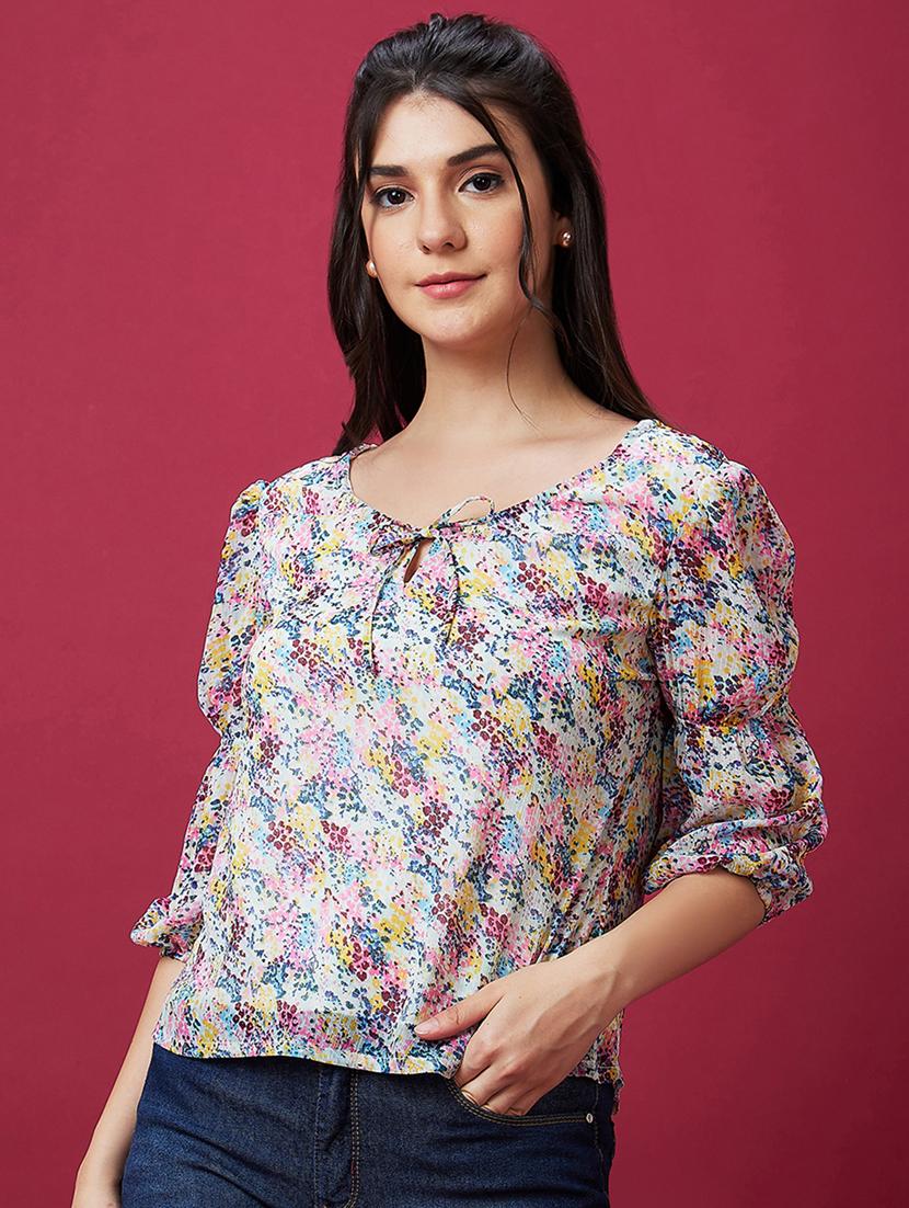 multi colored polyester regular top - 21237880 - Standard Image - 1