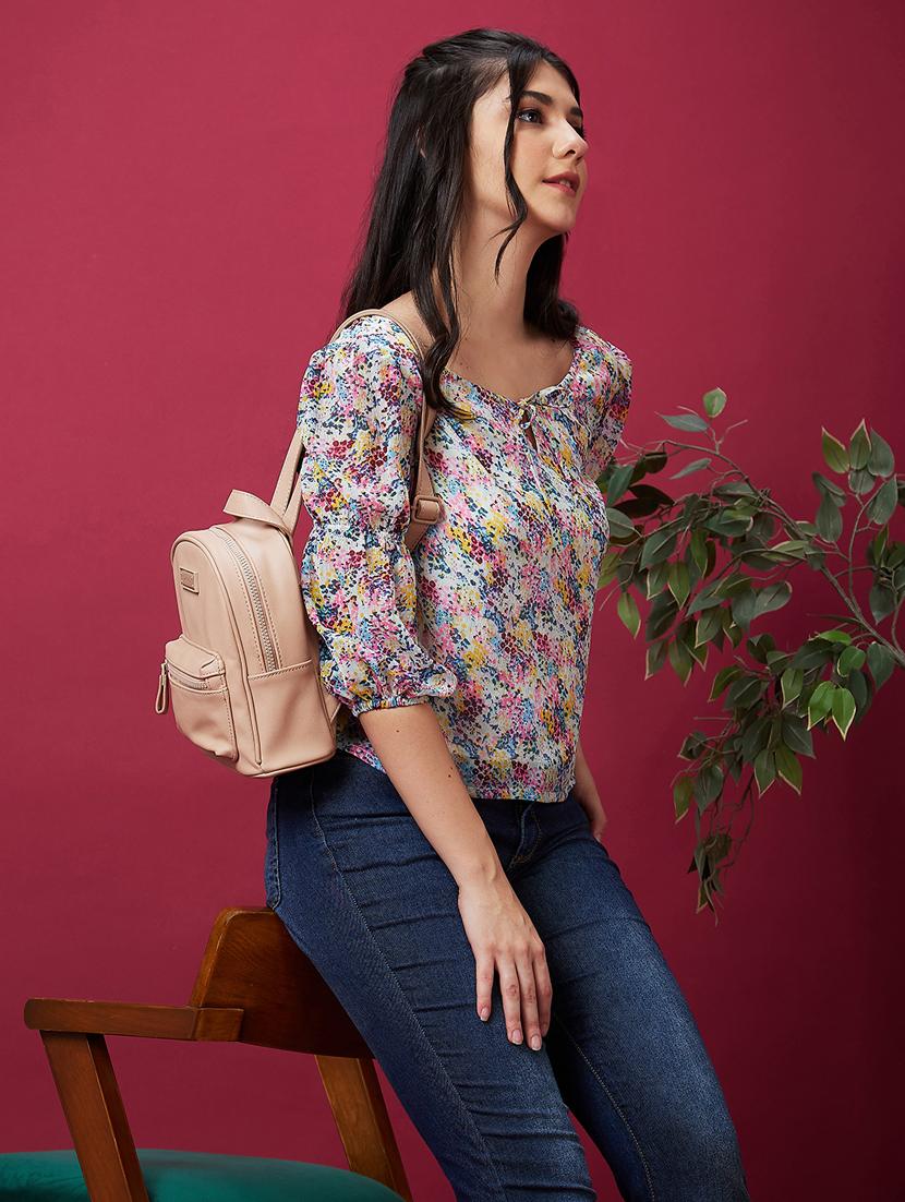 multi colored polyester regular top - 21237880 - Standard Image - 4