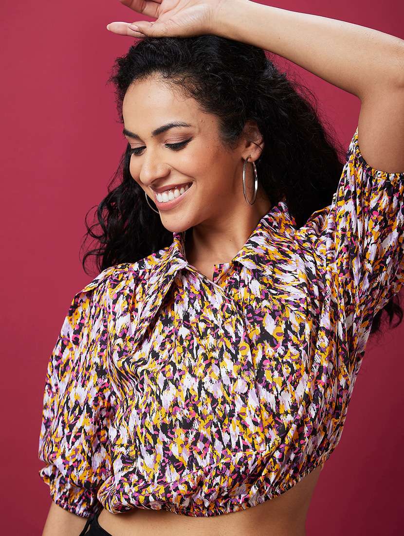 printed crop top for women - 21237899 -  Standard Image - 4