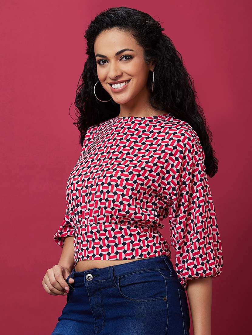 pink polyester regular top - 21237901 - Standard Image - 1