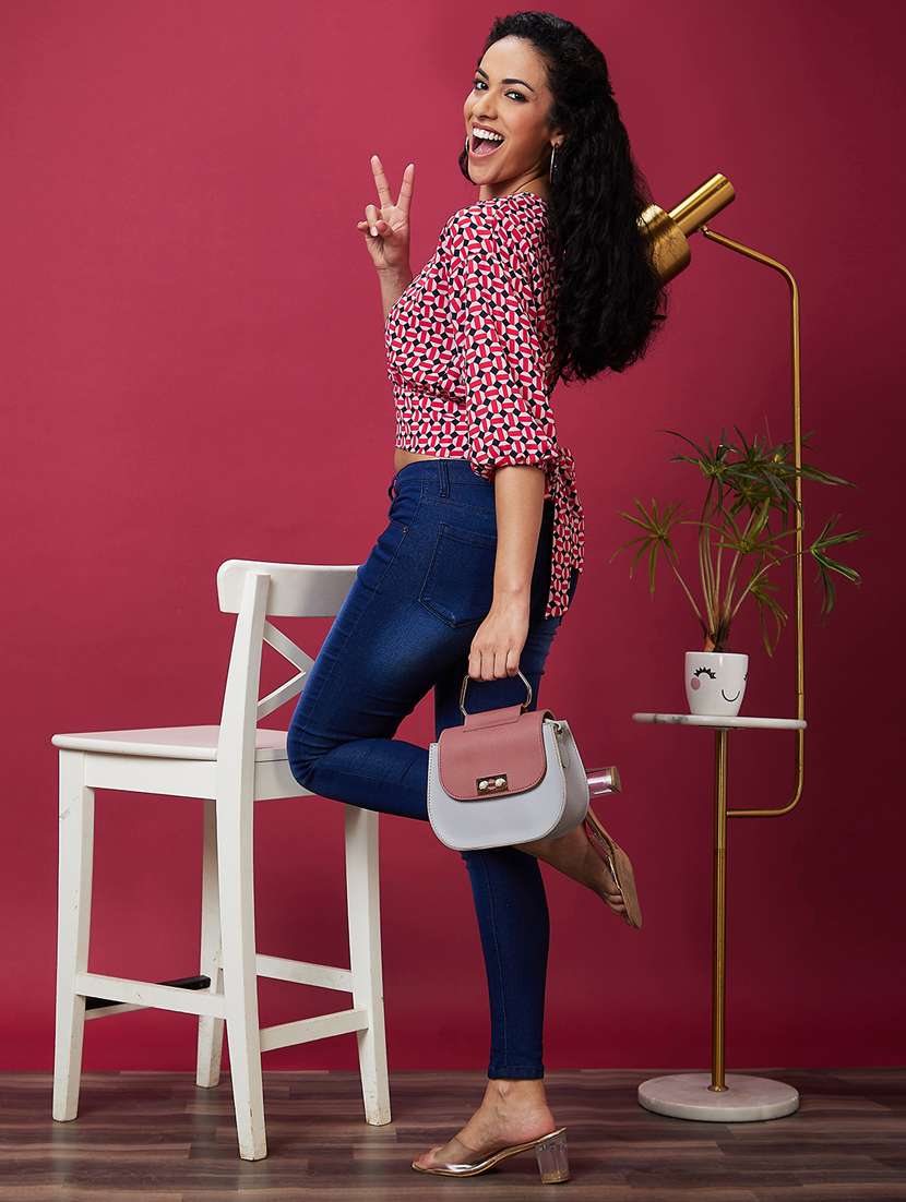 pink polyester regular top - 21237901 - Standard Image - 4
