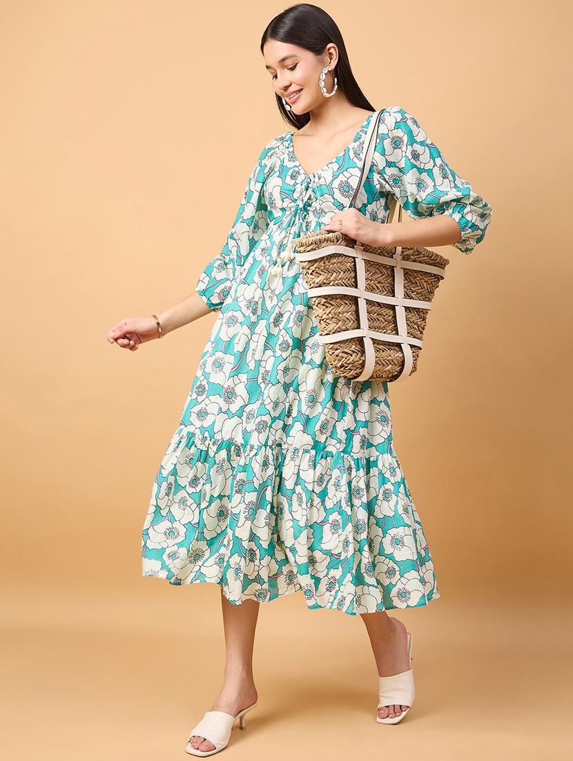 green cotton aline dress - 21238046 -  Standard Image - 1