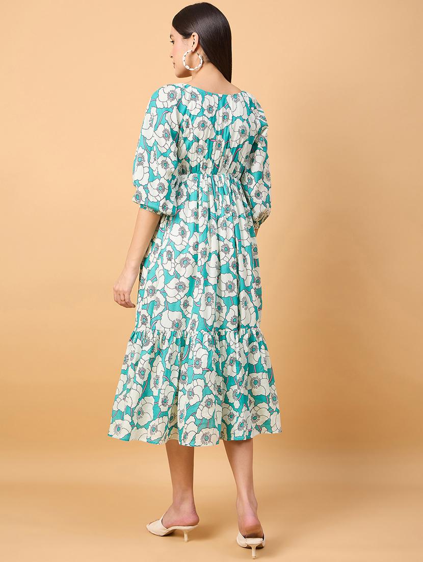 green cotton aline dress - 21238046 - Standard Image - 4