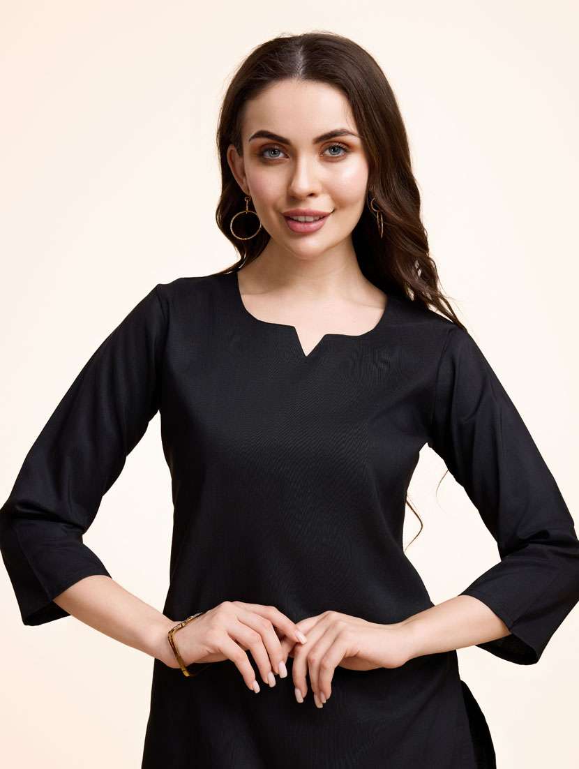 women black solid  kurta pant set - 21238048 -  Standard Image - 4