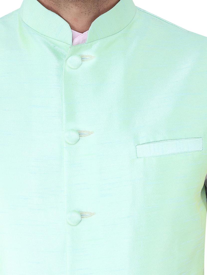 men mandarin neck kurta pyjama set with jacket - 21238489 - Standard Image - 4