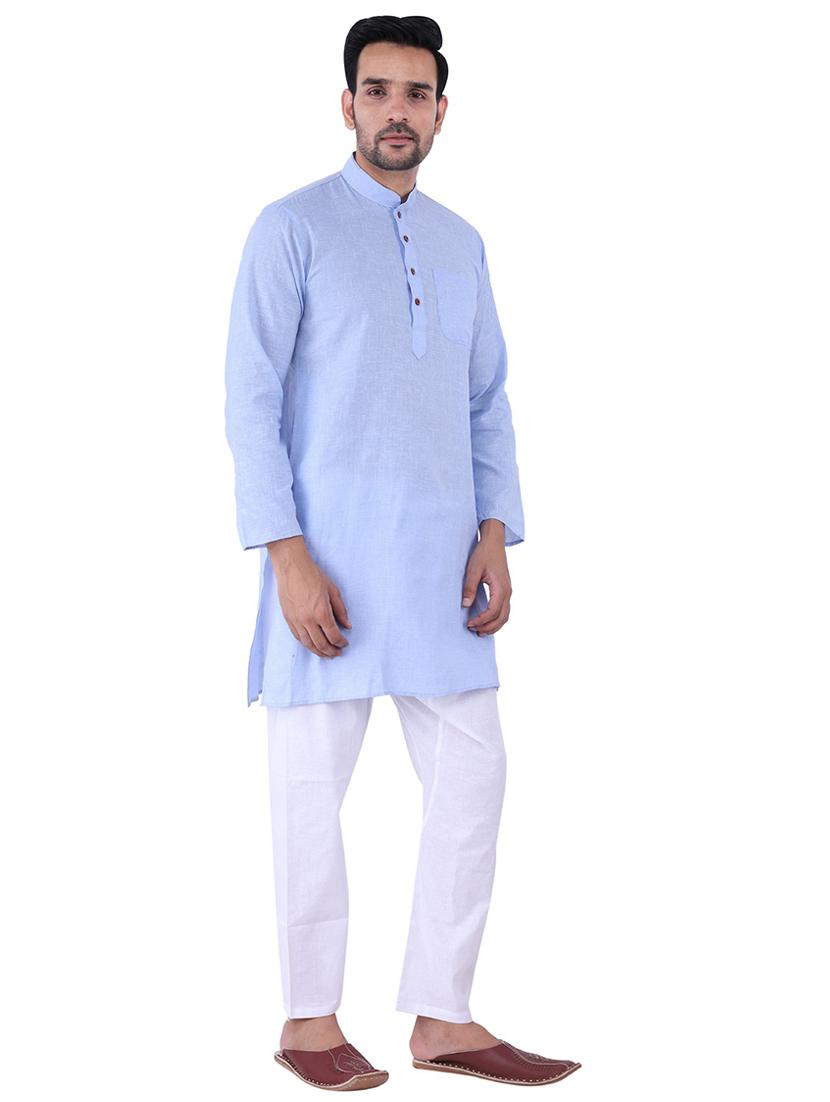 men solid kurta pyjama ethnic set - 21238508 - Standard Image - 1