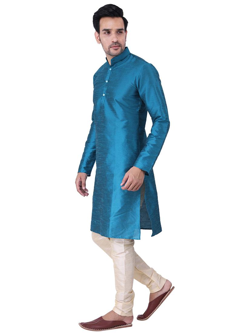 men mandarin neck kurta churidar set - 21238529 - Standard Image - 1