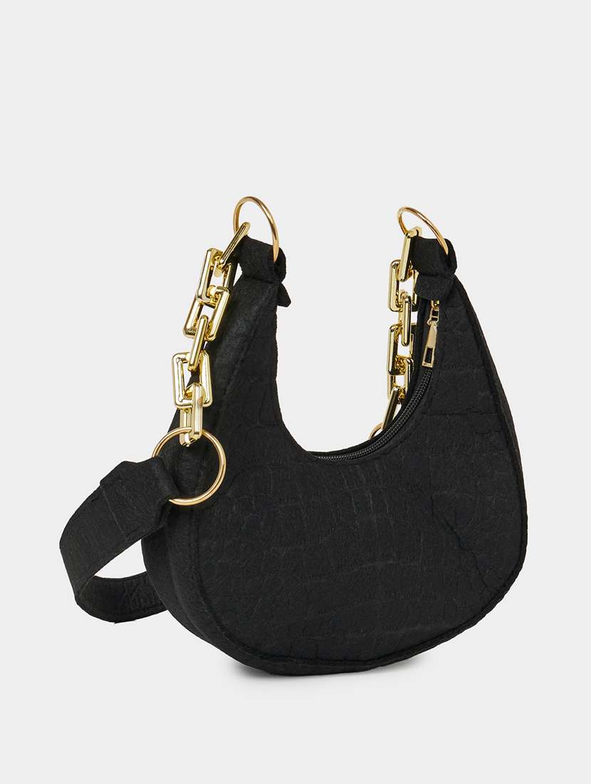 women solid sling bag