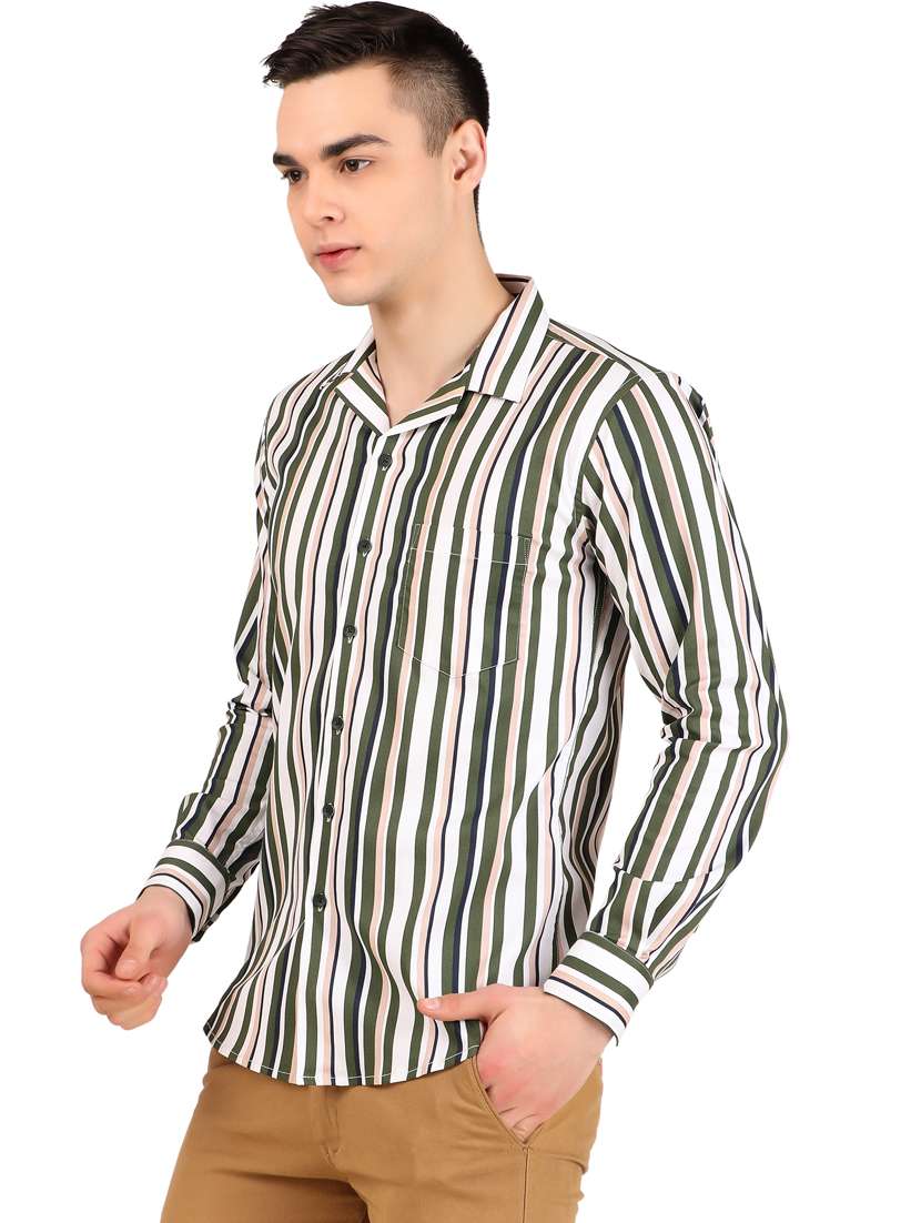 men striped cotton casual shirt - 21238616 - Standard Image - 1
