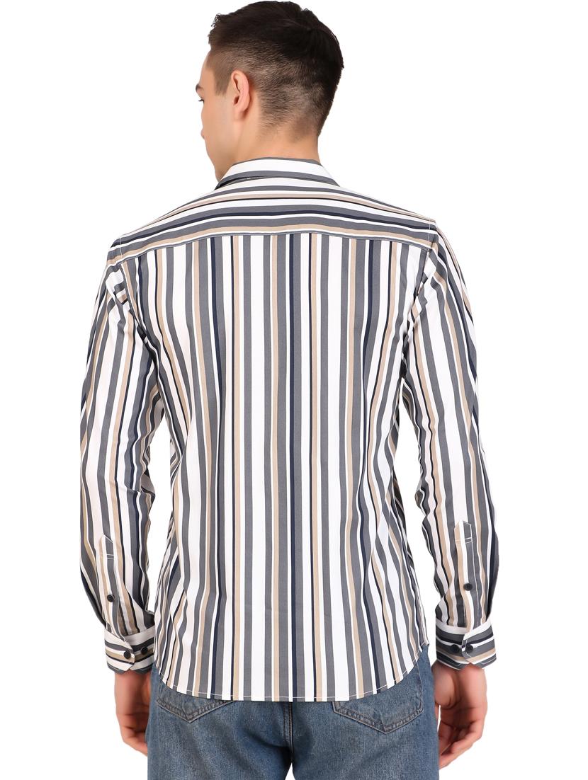 men striped cotton casual shirt - 21238617 - Standard Image - 1