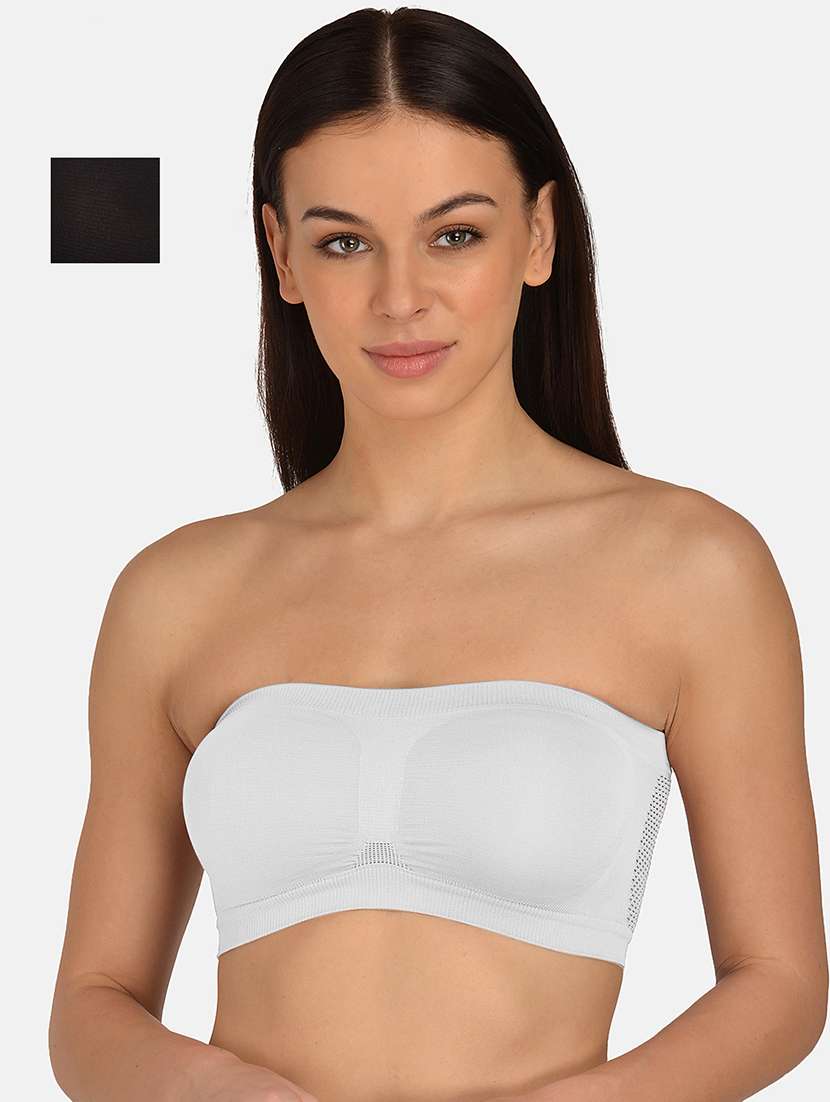 women multicolored set of 2 solid tube bra