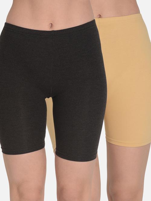 pack of 2 solid multi colored shorts - 21239399 - Standard Image - 0