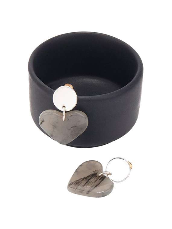 black alloy drop earrings